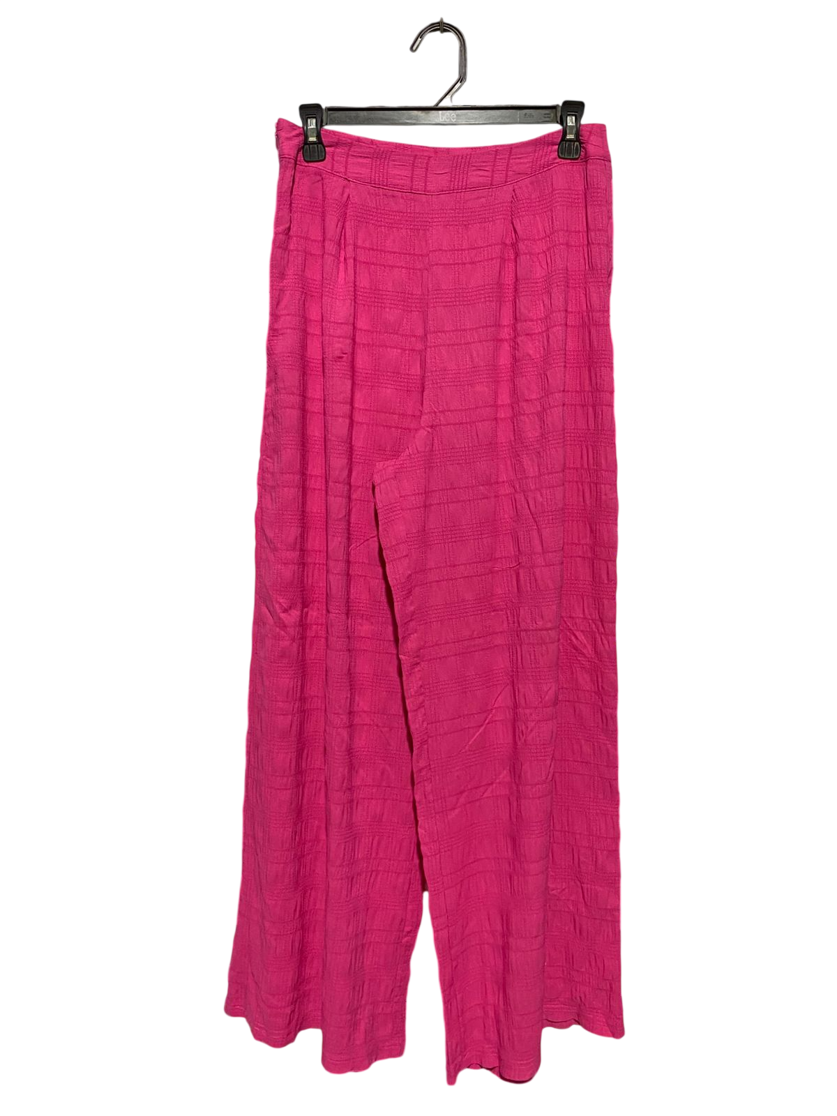 |L| WAIST 30| B32| VIBRANT HOT PINK TEXTURED WIDE-LEG PALAZZO PANTS