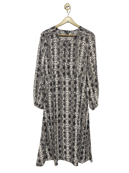 EMERGE |M| BUST 18| B32| MODERN SNAKESKIN PRINT LONG SLEEVE MAXI DRESS