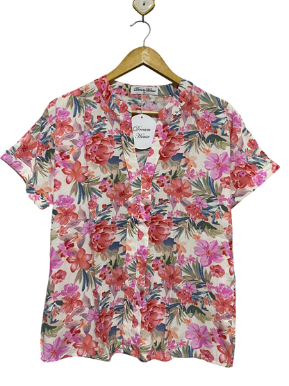 DREAM HOUSE |M| BUST FREE| B32| MULTICOLOR FLORAL PRINT CASUAL BLOUSE