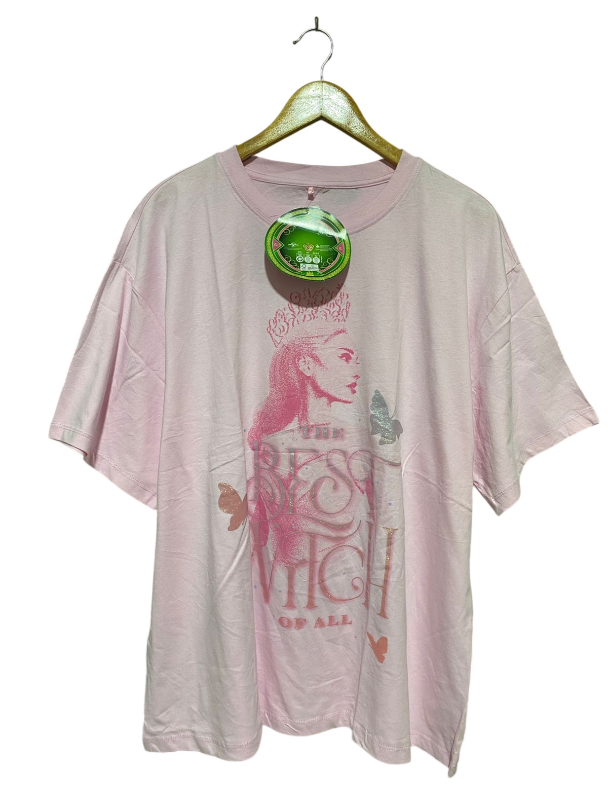 BEST WITCH |M| BUST 25| B32| PINK OVERSIZED GRAPHIC TEE