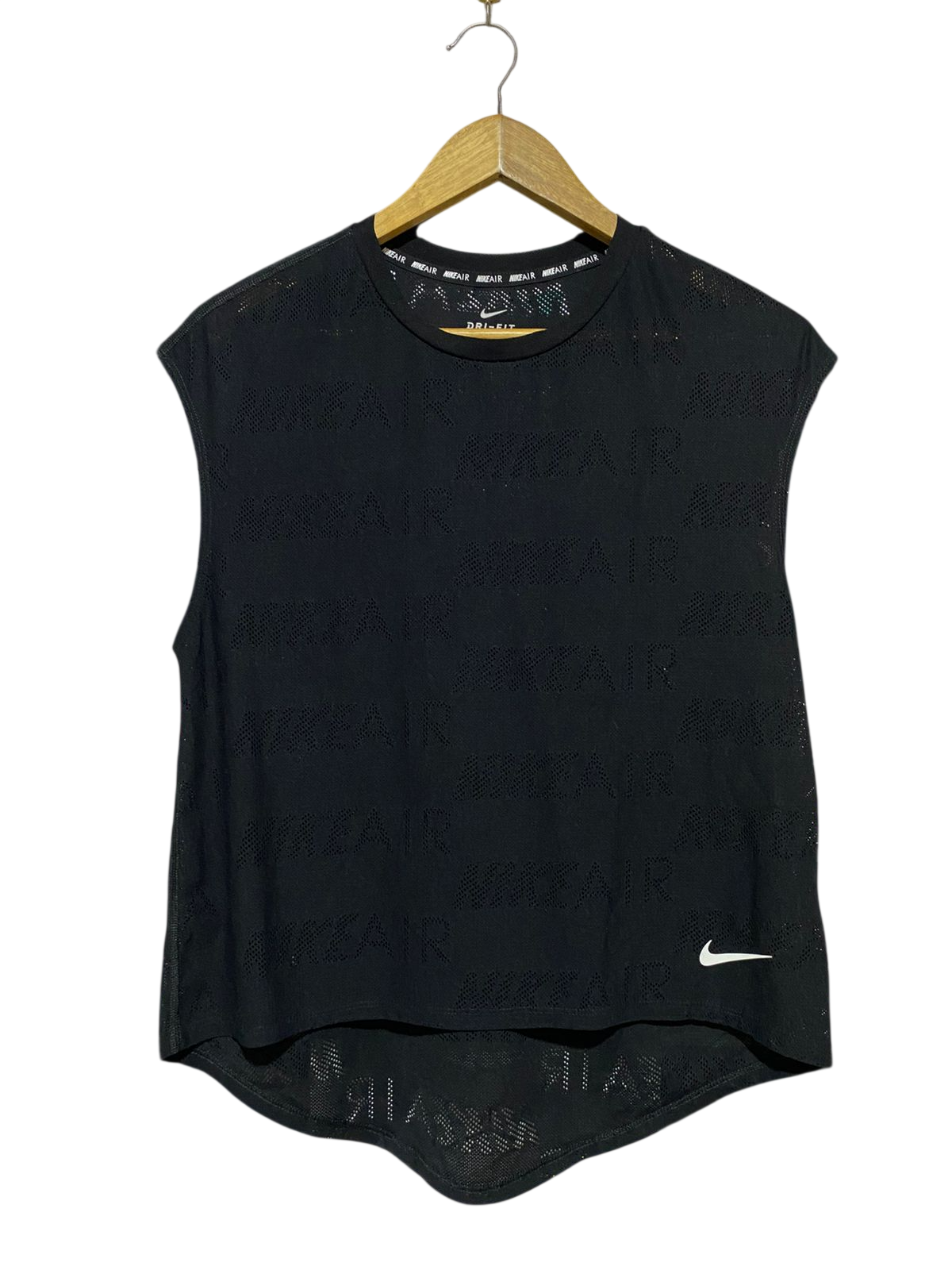 NIKE |M| BUST 19| B32| DRI-FIT JET BLACK ATHLETIC TANK TOP MESH REFINED SPORT TEE