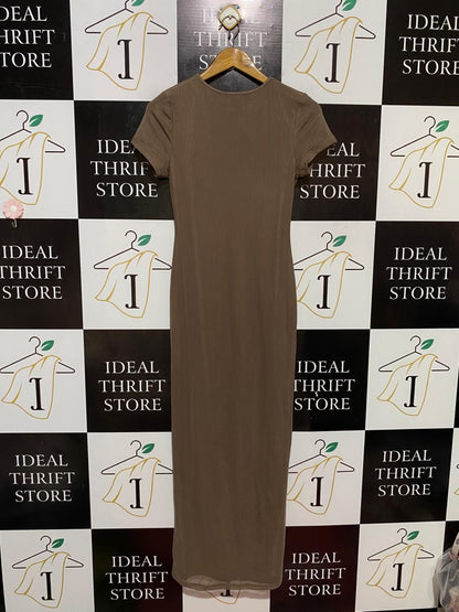 AVA & EVER |S| BUST 15| B32| BROWN SHORT SLEEVE MAXI DRESS