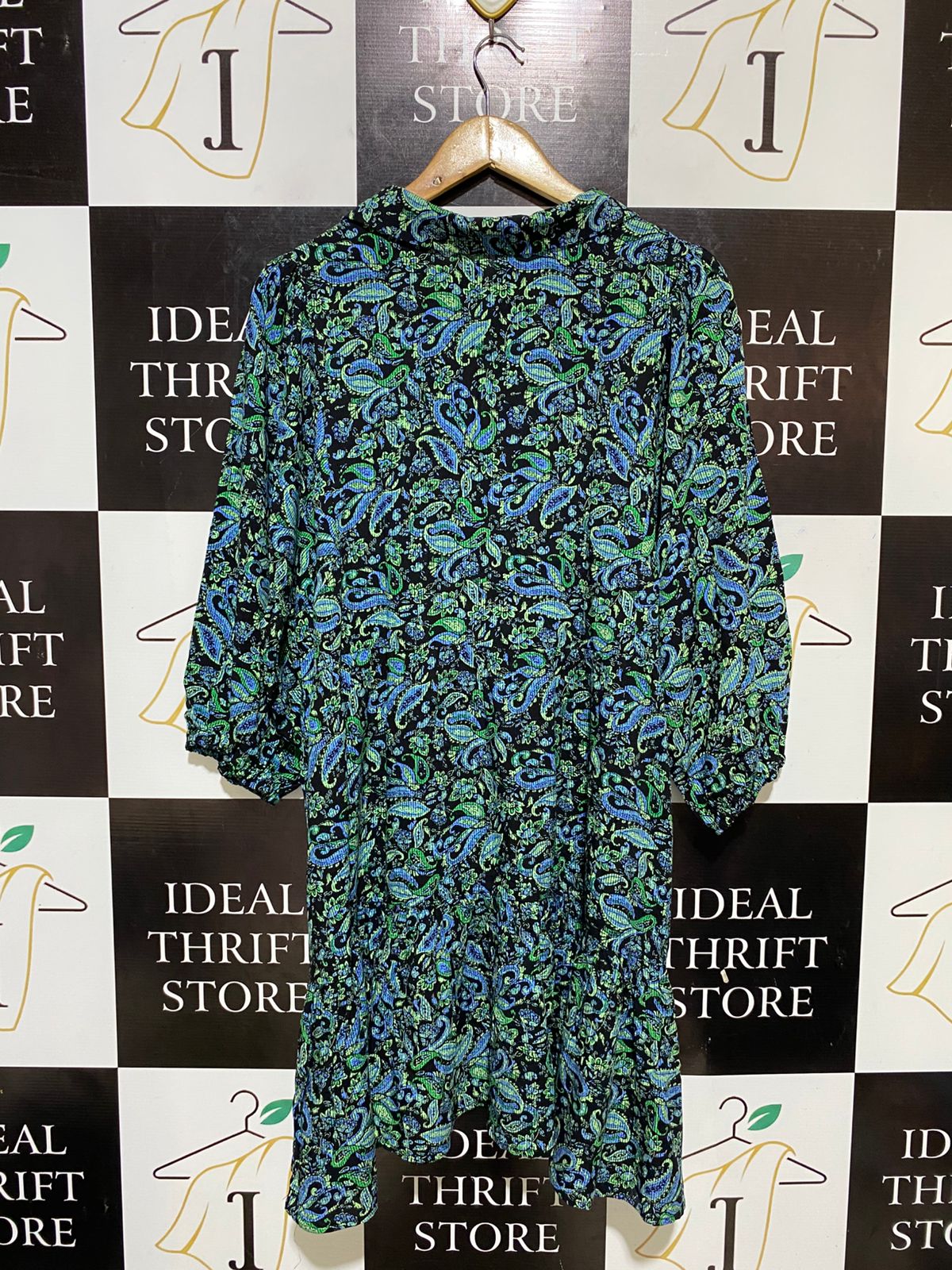 ED IT ED |XL| BUST 22| B32| BLUE & GREEN PAISLEY PRINT MINI DRESS