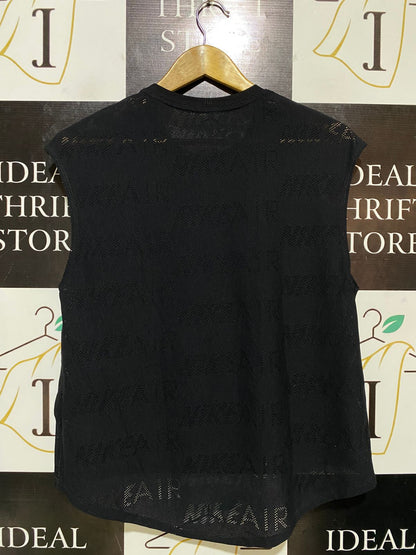 NIKE |M| BUST 19| B32| DRI-FIT JET BLACK ATHLETIC TANK TOP MESH REFINED SPORT TEE