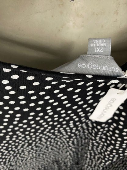 SUZANNEGRAE |XL| BUST 22| B32| ELEGANT BLACK & WHITE POLKA DOT V-NECK MAXI DRESS
