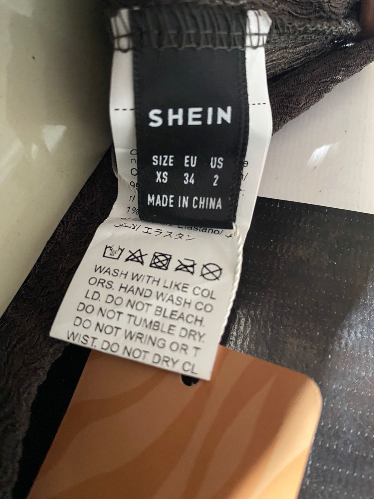 SHEIN |XS| B32| CHIC BROWN TWO-PIECE RIBBED CO-ORD SET - STRAUBLESS TOP & FLARED PANTS