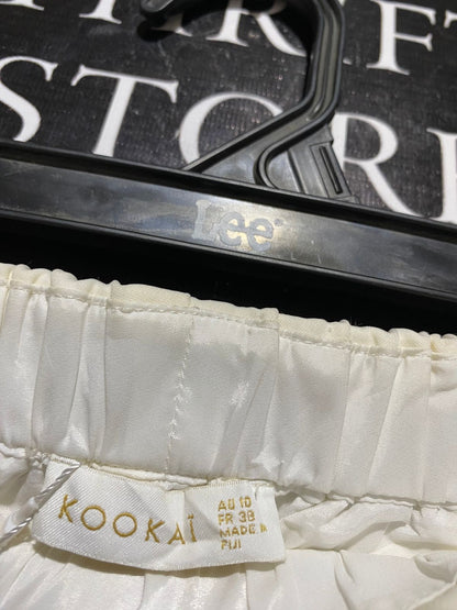 KOOKAI |M| WAIST 28| B32| CHIC CREAM ELASTIC HIGH-WAISTED WIDE-LEG TROUSERS