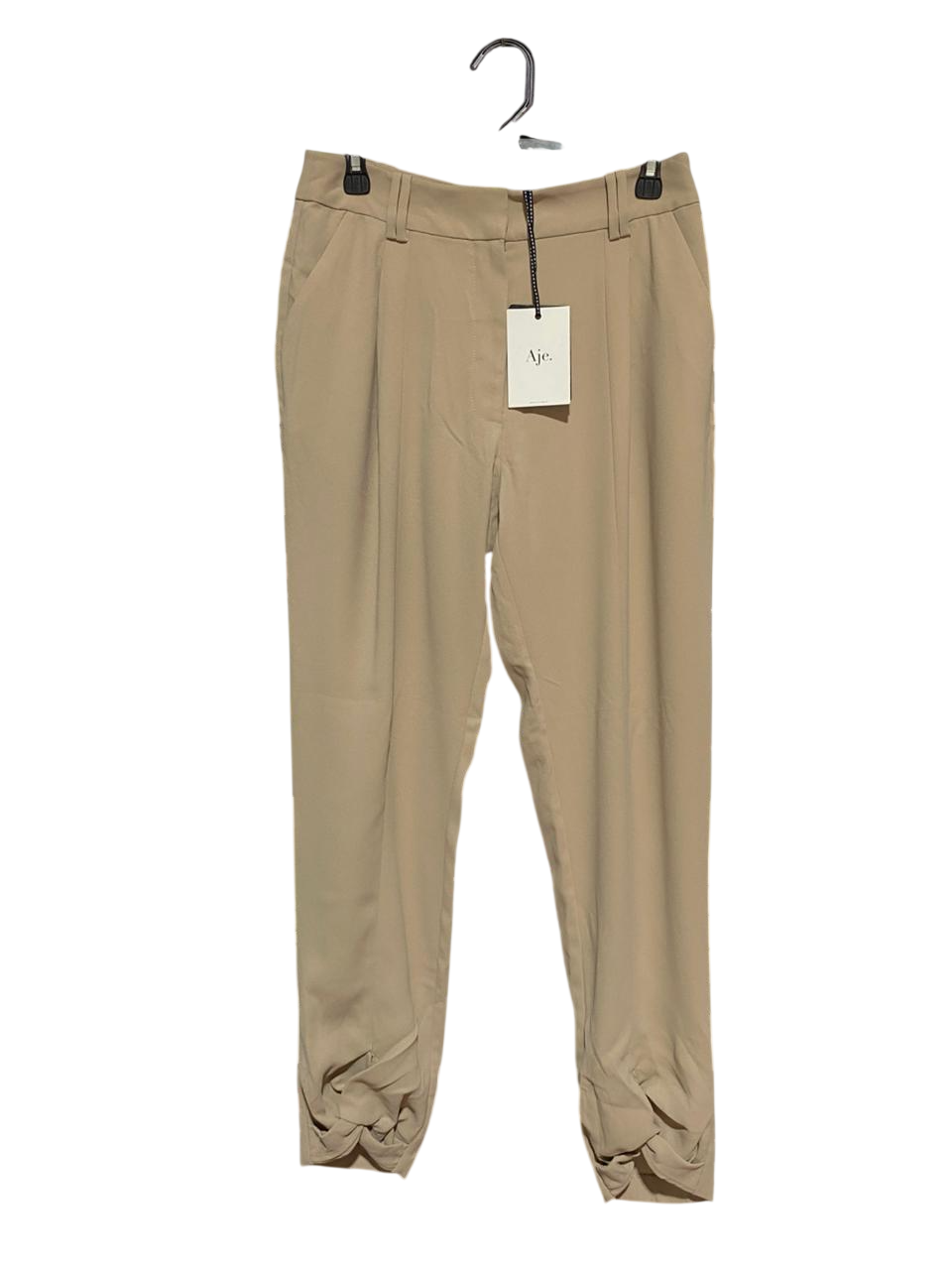 AJE |L| WAIST 30| B32| HIGH-WAISTED TAPERED TROUSERS WITH KNOTTED CUFFS