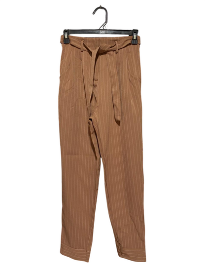 EXECUTIVE |XS| WAIST 24| B32| HIGH-WAISTED STRIPED PAPERBAG TAPERED TROUSERS