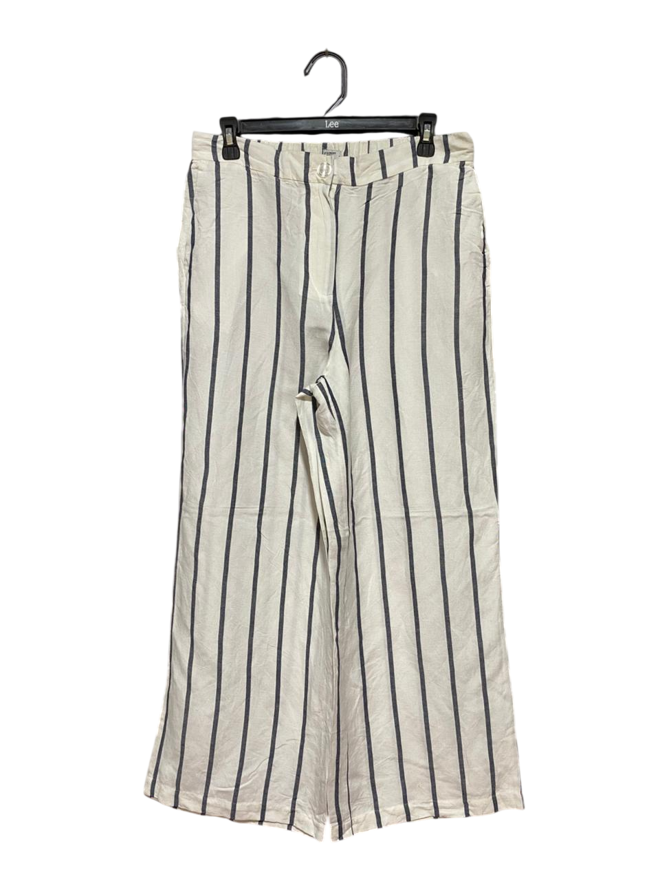ACADEMY |L| WAIST 30| B32| VERTICAL STRIPED HIGH-WAISTED WIDE-LEG LOUNGE PANTS