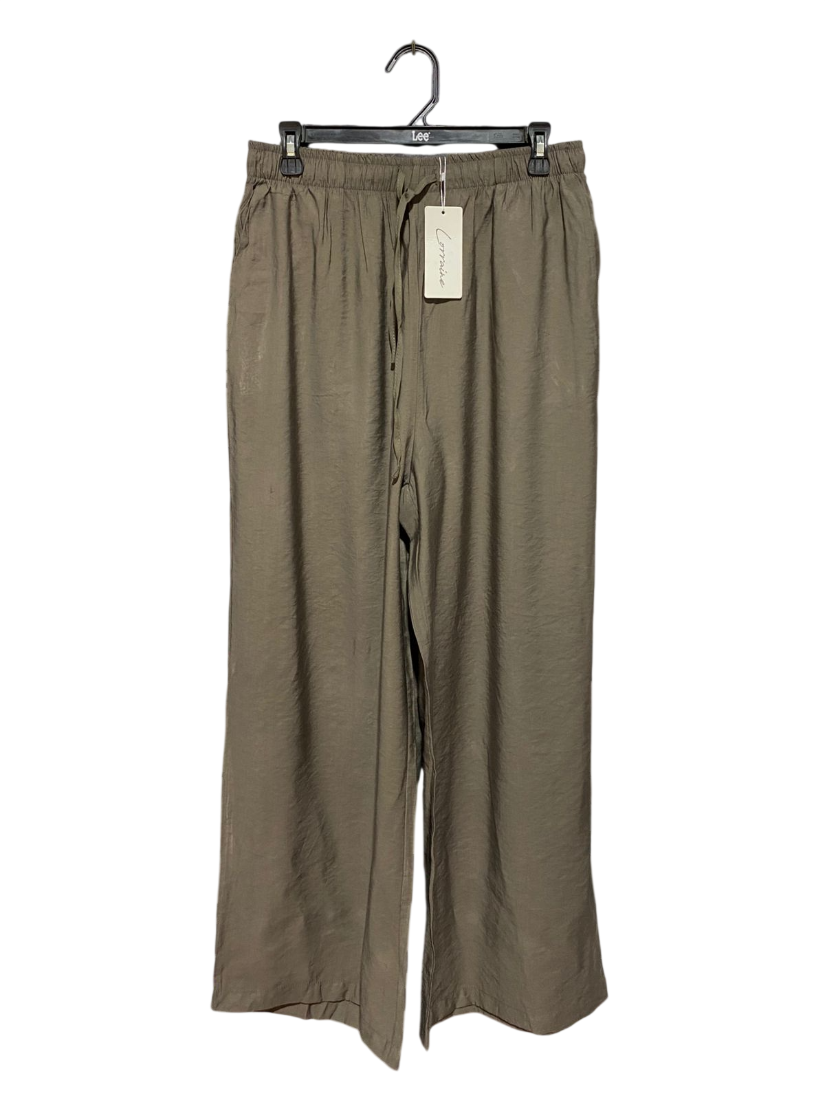 LORRAINE |L| WAIST 29| B32| HIGH-WAISTED DRAWSTRING WIDE-LEG TROUSERS