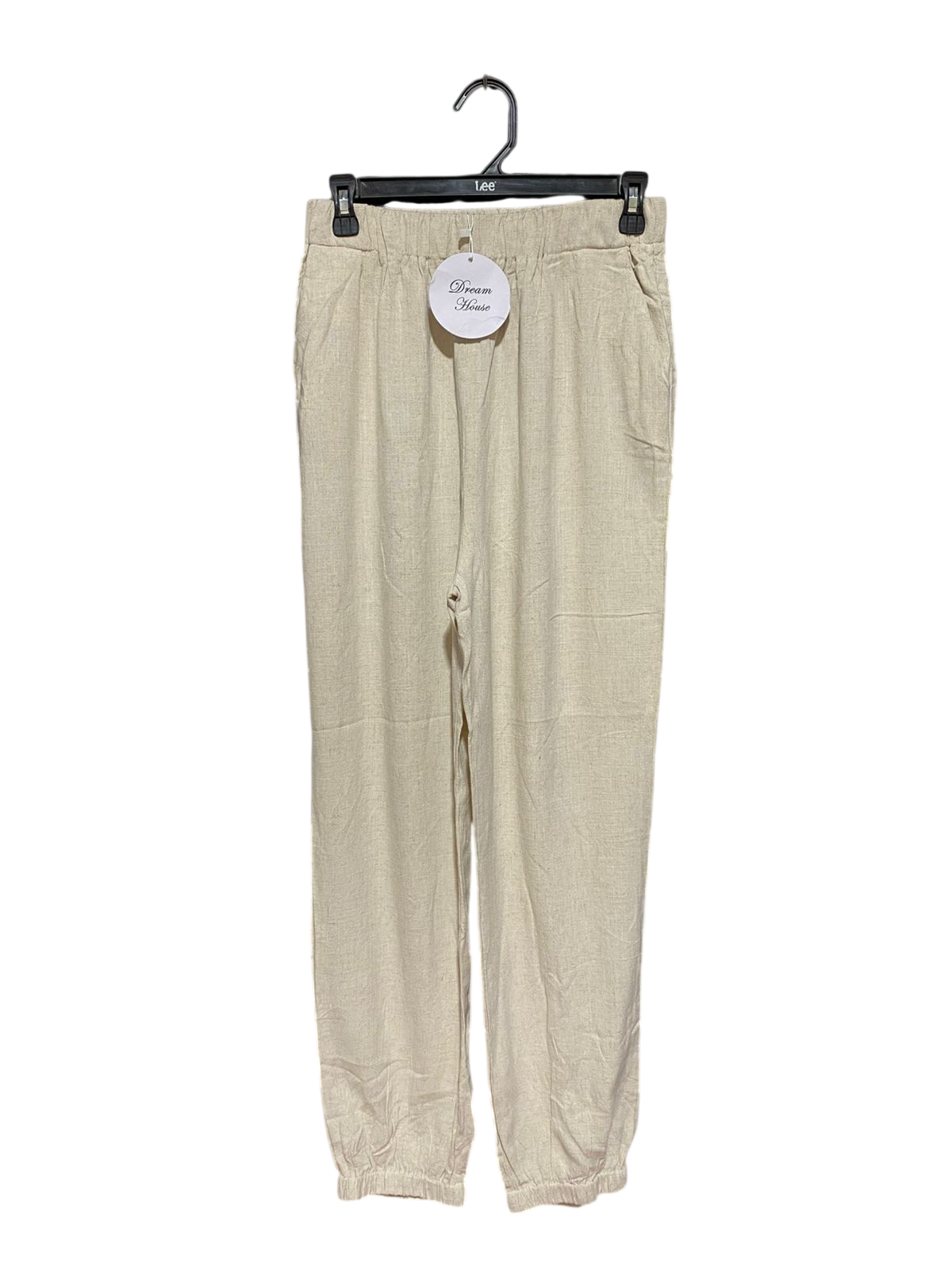 DREAM HOUSE |S| WAIST 26| B32| HIGH-WAISTED LINEN JOGGER PANTS