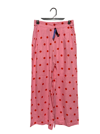 SPORTS GIRL |M| WAIST 28| B32|HIGH-WAISTED POLKA DOT WIDE-LEG LOUNGE PANTS