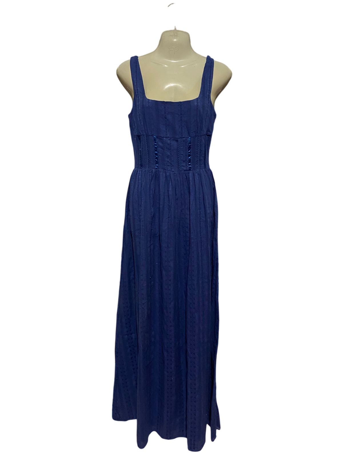 PRINCESS POLLY |M| BUST 16| B32| ROYAL BLUE CORSET-STYLE STRAPLESS LOOK LONG MAXI DRESS