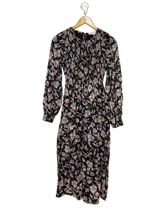 WITCHERY |XS| BUST 13| B32| FLORAL PRINT SMOCKED LONG SLEEVE MAXI DRESS