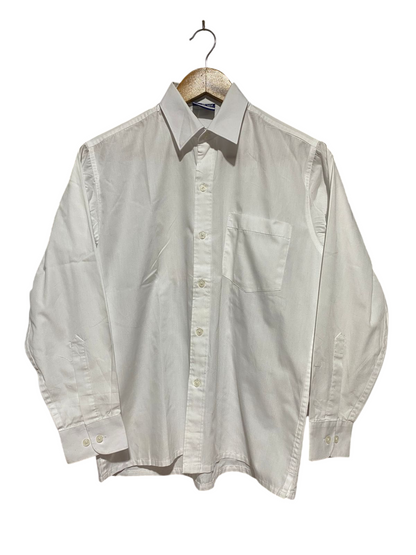 MIDFORD |L| BUST 21| B32| CLASSIC CRISP WHITE FORMAL BUTTON-DOWN LONG SLEEVE SHIRT