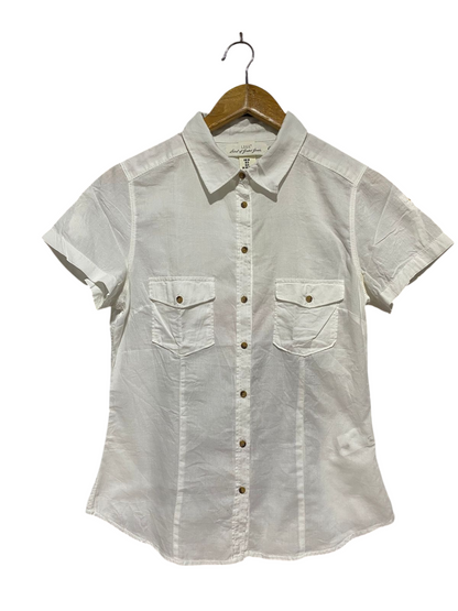 H&M |L| BUST 18| B32| CLASSIC WHITE SHORT-SLEEVE BUTTON-DOWN SHIRT