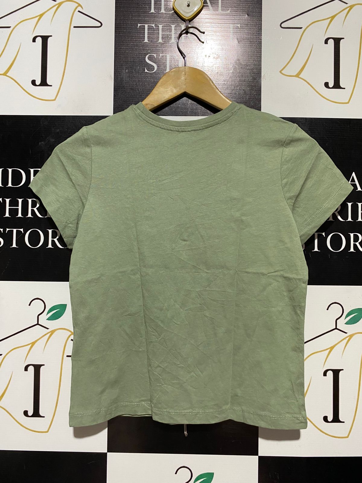 COTTON ON |XS| BUST 17| B32| SAGE GREEN CLASSIC CREWNECK T-SHIRT