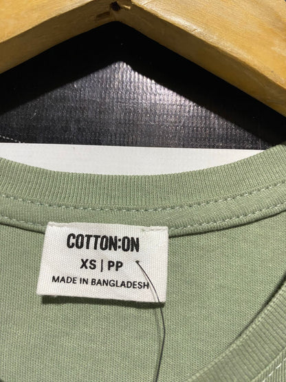 COTTON ON |XS| BUST 17| B32| SAGE GREEN CLASSIC CREWNECK T-SHIRT