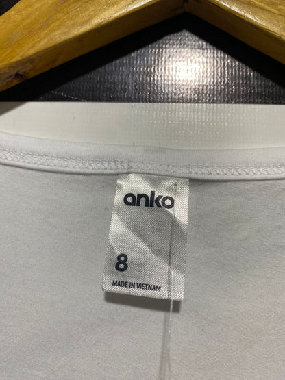 ANKO |S| BUST 15| B32| CLASSIC WHITE V-NECK LONG SLEEVE TEE
