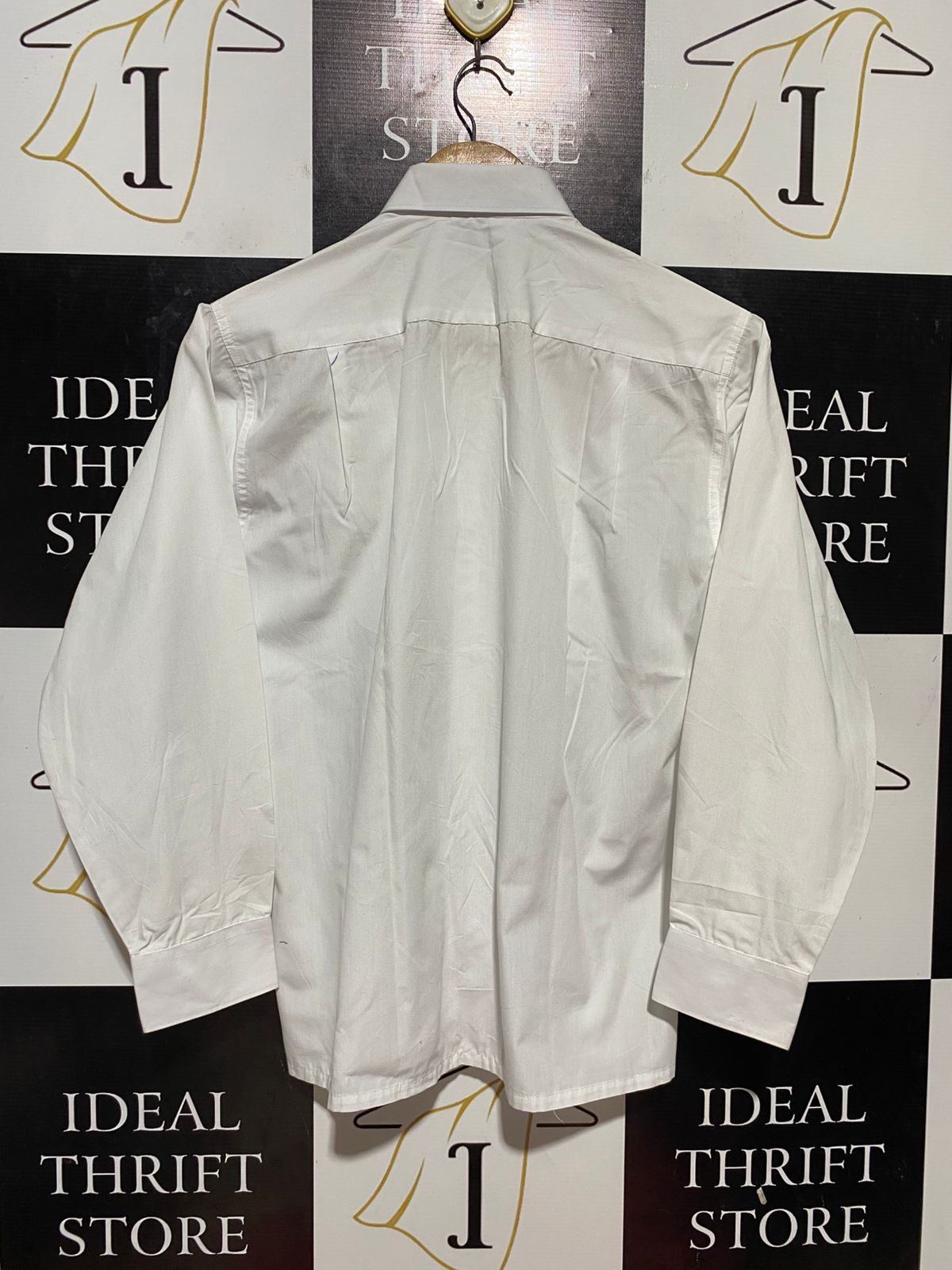 MIDFORD |L| BUST 21| B32| CLASSIC CRISP WHITE FORMAL BUTTON-DOWN LONG SLEEVE SHIRT