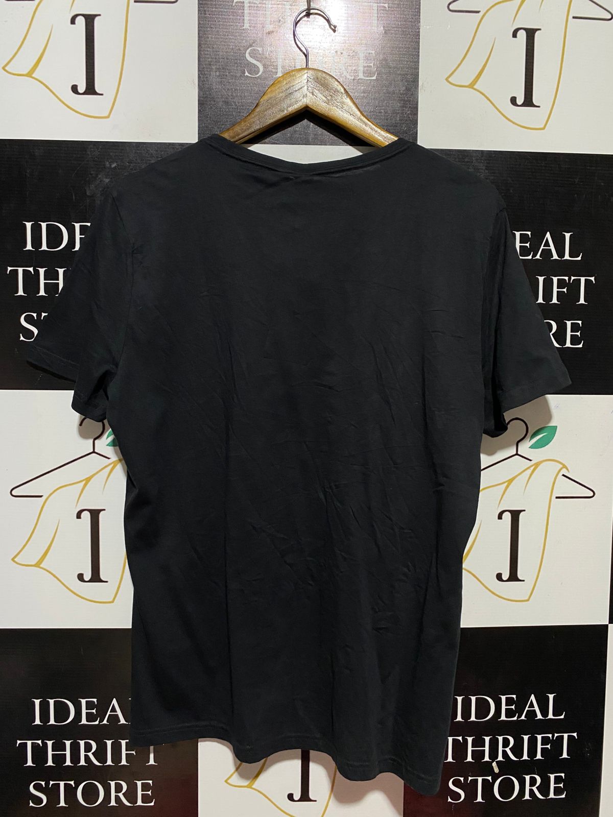 ADIDAS |XL| BUST 22| B32| BLACK BIG LOGO SPORTY GRAPHIC ACTIVEWEAR TEE