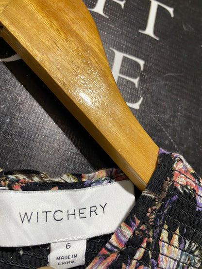 WITCHERY |XS| BUST 13| B32| FLORAL PRINT SMOCKED LONG SLEEVE MAXI DRESS
