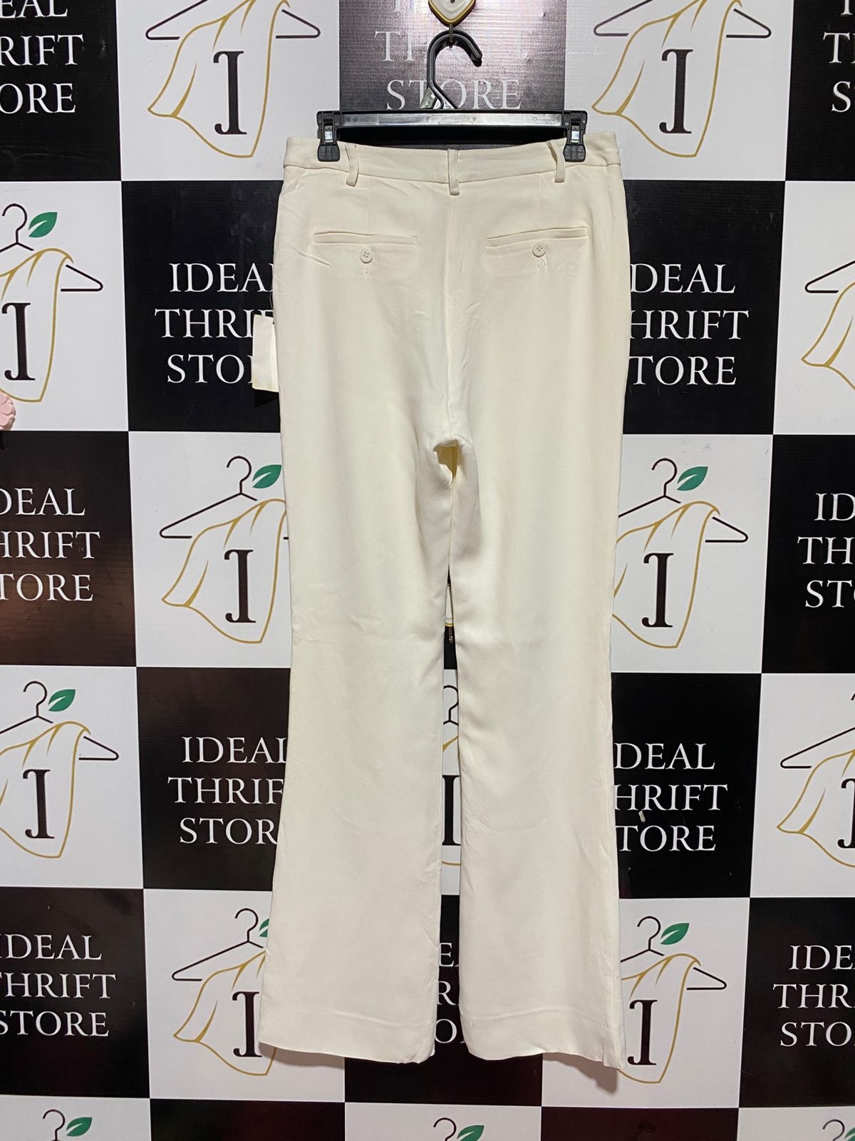 KINDRED |M| WAIST 29| B32| CHIC OFF-WHITE TAILORED STRAIGHT-LEG FORMAL TROUSERS