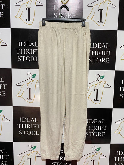 DREAM HOUSE |S| WAIST 26| B32| HIGH-WAISTED LINEN JOGGER PANTS