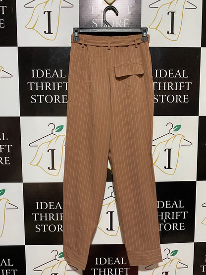 EXECUTIVE |XS| WAIST 24| B32| HIGH-WAISTED STRIPED PAPERBAG TAPERED TROUSERS
