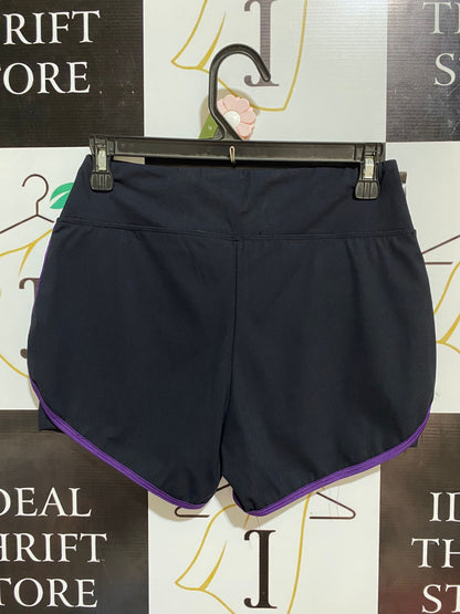 NIKE |XS| WAIST 26| B32| DRY PERFORMANCE ATHLETIC SHORTS WITH PURPLE PIPING