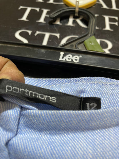 PORTMANS |L| WAIST 30| B32| HIGH-WAISTED LINEN-BLEND WIDE-LEG TROUSERS