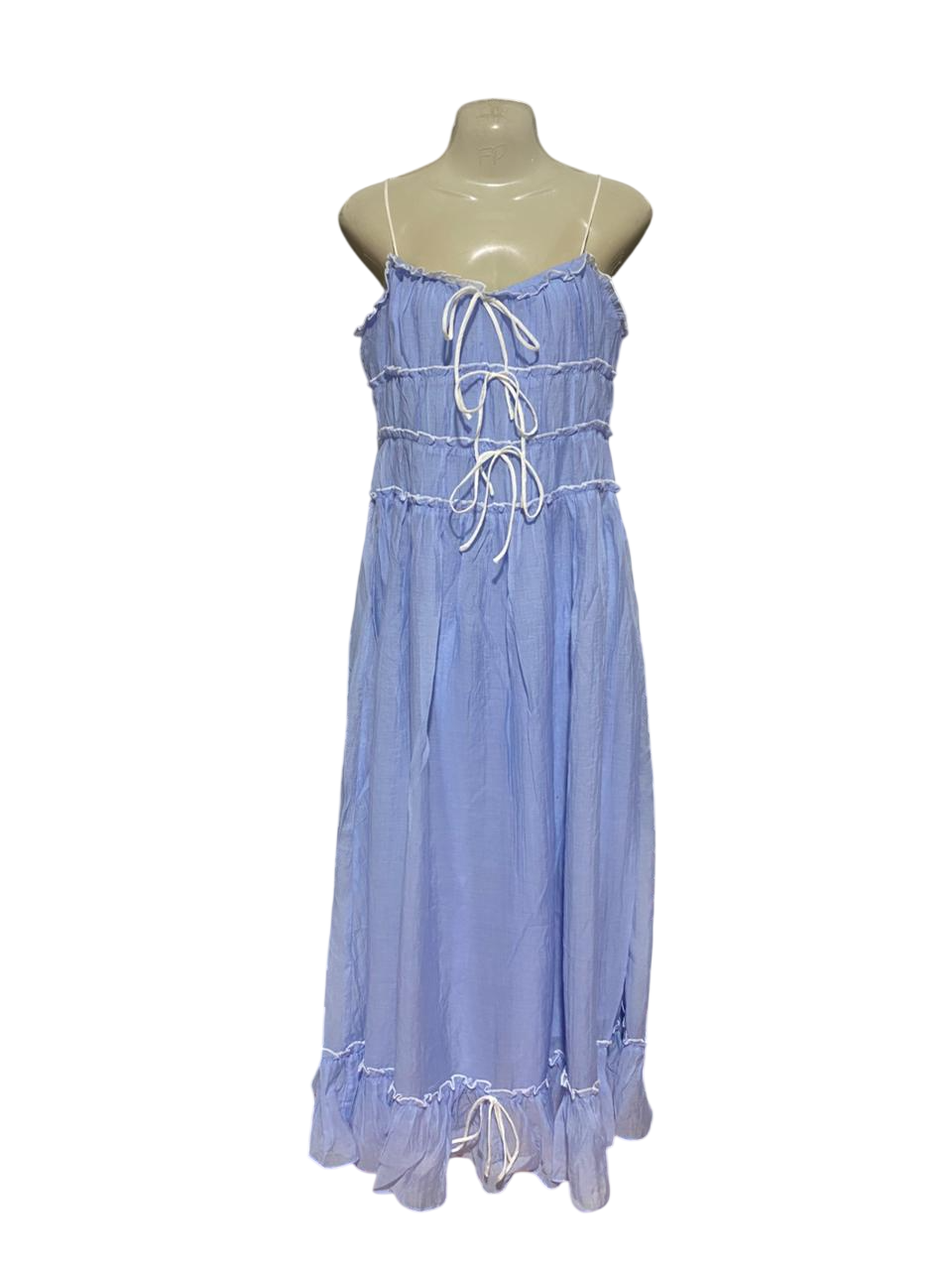 INDIKAN |M| BUST 16| B33| PERIWINKLE BLUE STRAPPY TIERED MAXI DRESS
