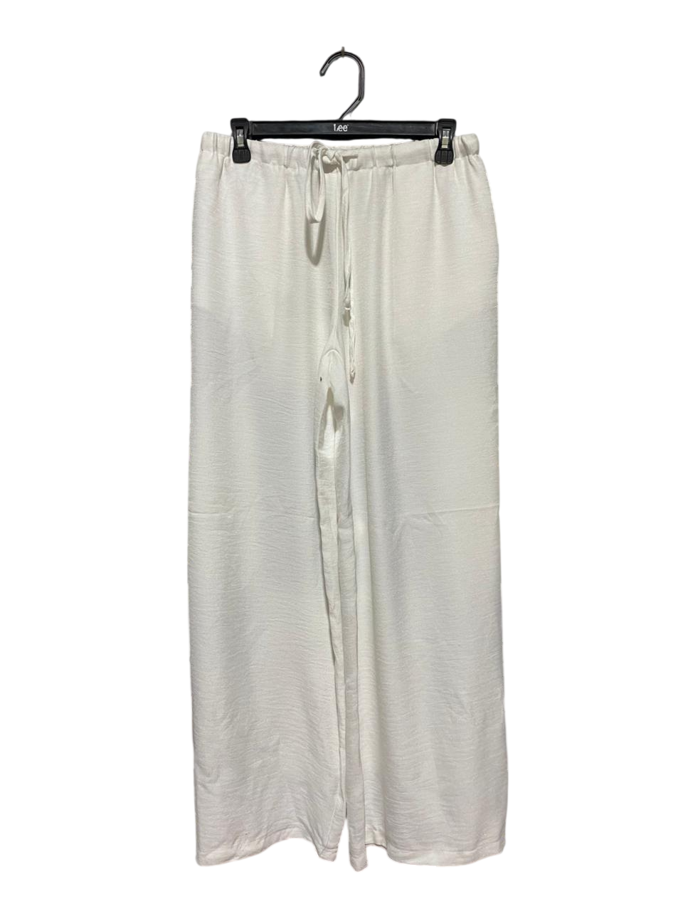MUSERA |M| WAIST 29| B33| OFF-WHITE WIDE LEG DRAWSTRING TEXTURED PANTS