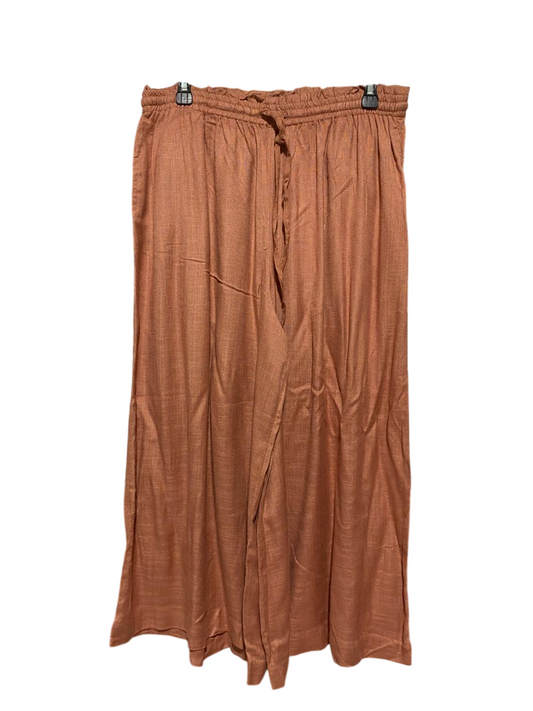 ANKO |XL| WAIST 32| B33| TERRACOTTA WIDE LEG DRAWSTRING LINEN PANTS