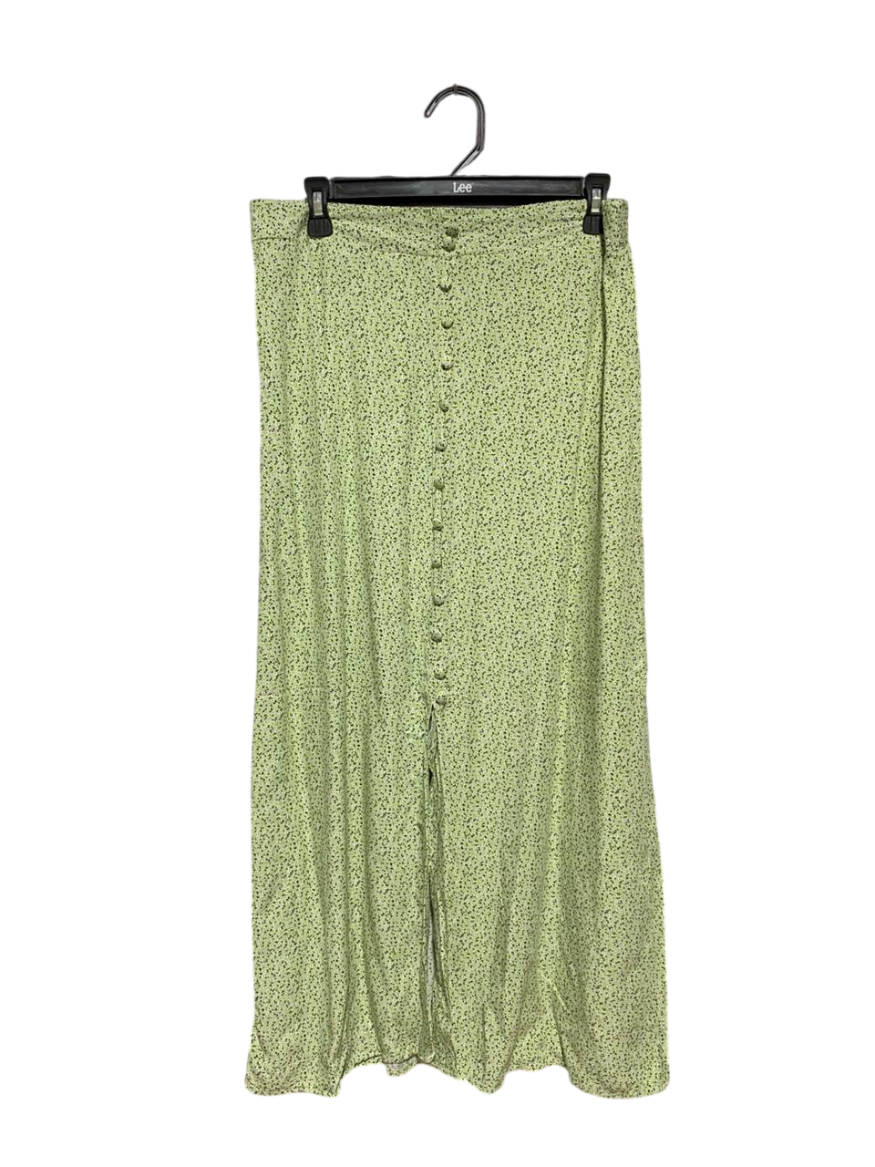 ANKO |XL| WAIST 32| B33| MINT GREEN FLORAL BUTTON-DOWN MAXI SKIRT