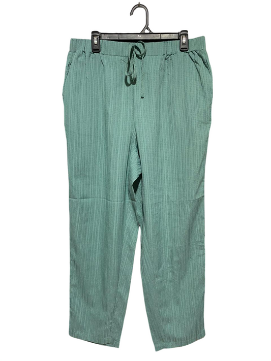 SHEIN CURVE |XL| WAIST 32| B33| CHIC MINT GREEN TEXTURED RELAXED-FIT PANTS WITH DRAWSTRING WAISTBAND