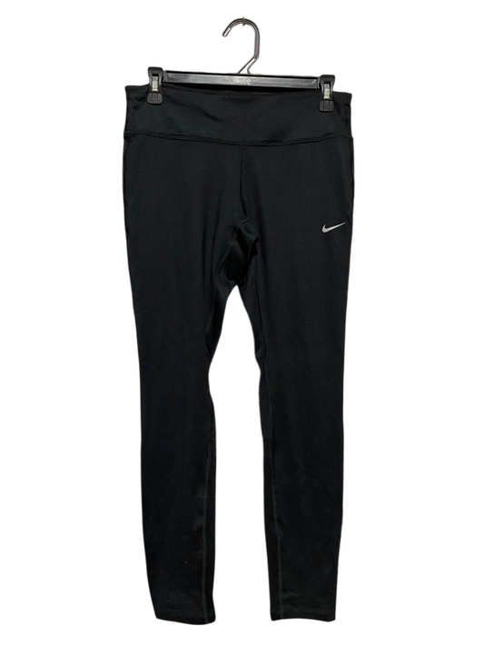 NIKE |M| WAIST 29| B33| BLACK PERFORMANCE ACTIVEWEAR LEGGINGS WITH SILVER SWOOSH