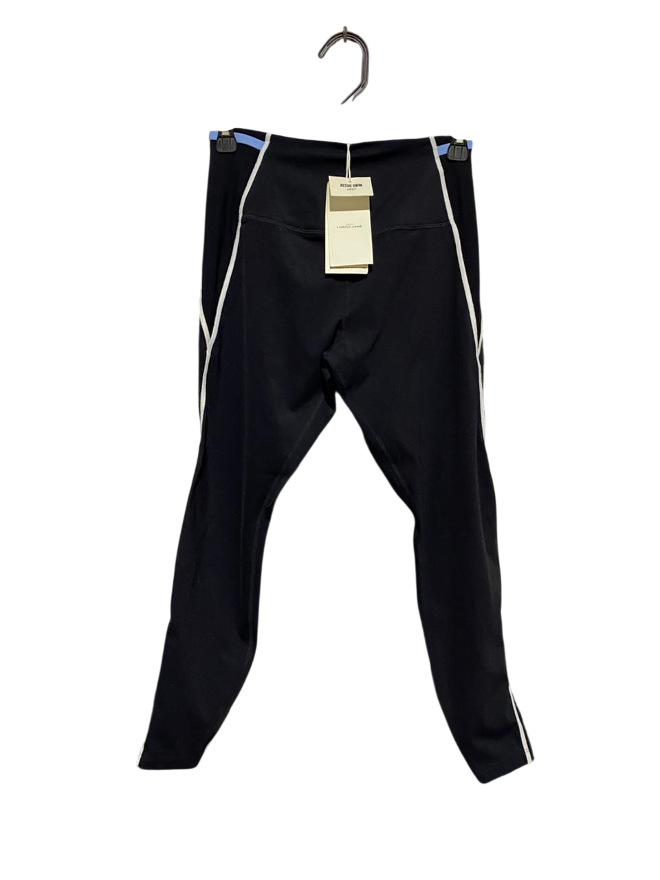 JORNA JANE |S| WAIST 25| B33| HIGH-WAISTED BLACK ACTIVEWEAR LEGGINGS WITH CONTRAST PIPING