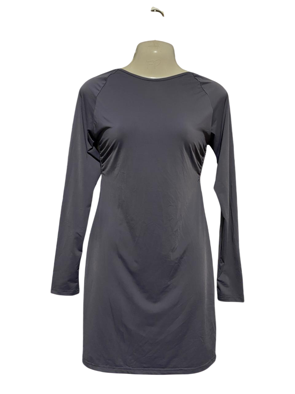PRINCESS POLLY |M| BUST 17| B33| SOLID CHARCOAL GREY LONG SLEEVE ATHLETIC RAGLAN DRESS