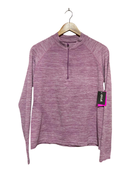 CIRCUIT |L| BUST 19| B33| WOMEN'S SEAMLESS HEATHERED PURPLE 1/4 ZIP LONG SLEEVE ATHLETIC TOP