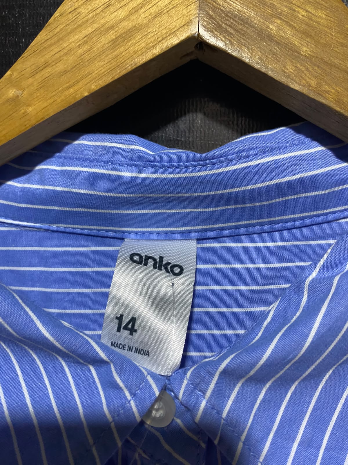 ANKO |XL| BUST 27| B33| COTTON BLUE STRIPED OVERSIZED BUTTON-DOWN SHIRT