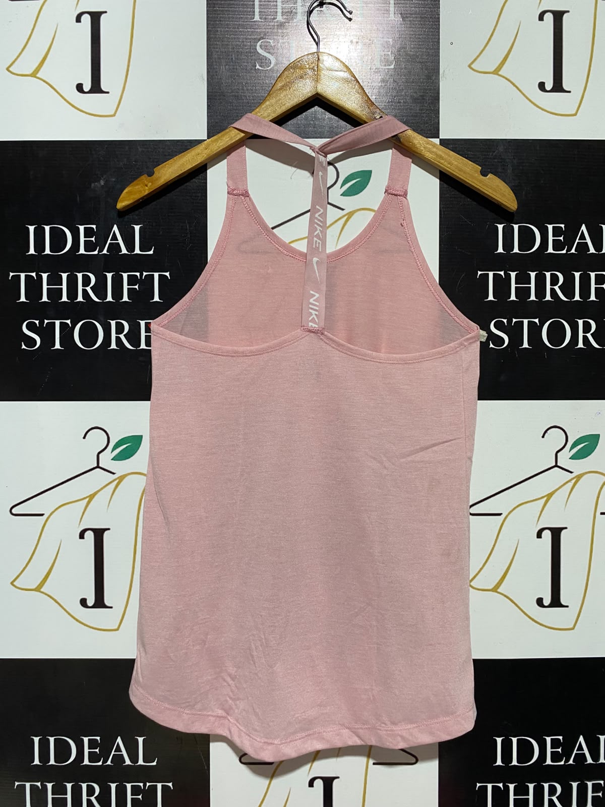 NIKE |XS| BUST 14| B33| WOMEN'S DRI-FIT LIGHT PINK HALTER-NECK ATHLETIC TANK TOP