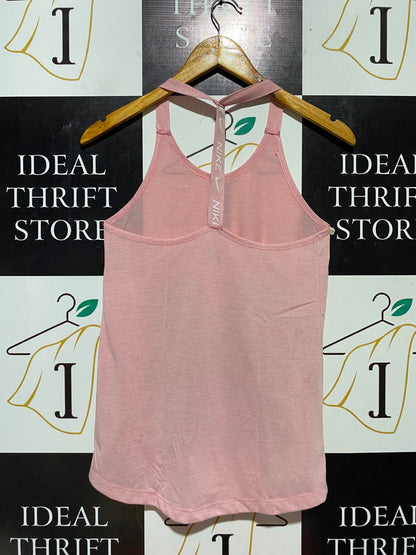 NIKE |XS| BUST 14| B33| WOMEN'S DRI-FIT LIGHT PINK HALTER-NECK ATHLETIC TANK TOP