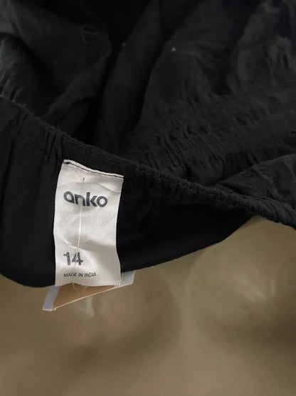 ANKO |M| BUST 16| B33| BLACK RUFFLE STRAP TIERED MAXI DRESS WITH FRONT-TIE SWEETHEART NECKLINE