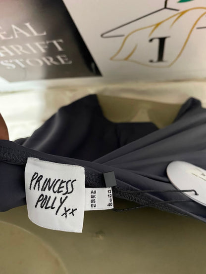 PRINCESS POLLY |M| BUST 17| B33| SOLID CHARCOAL GREY LONG SLEEVE ATHLETIC RAGLAN DRESS
