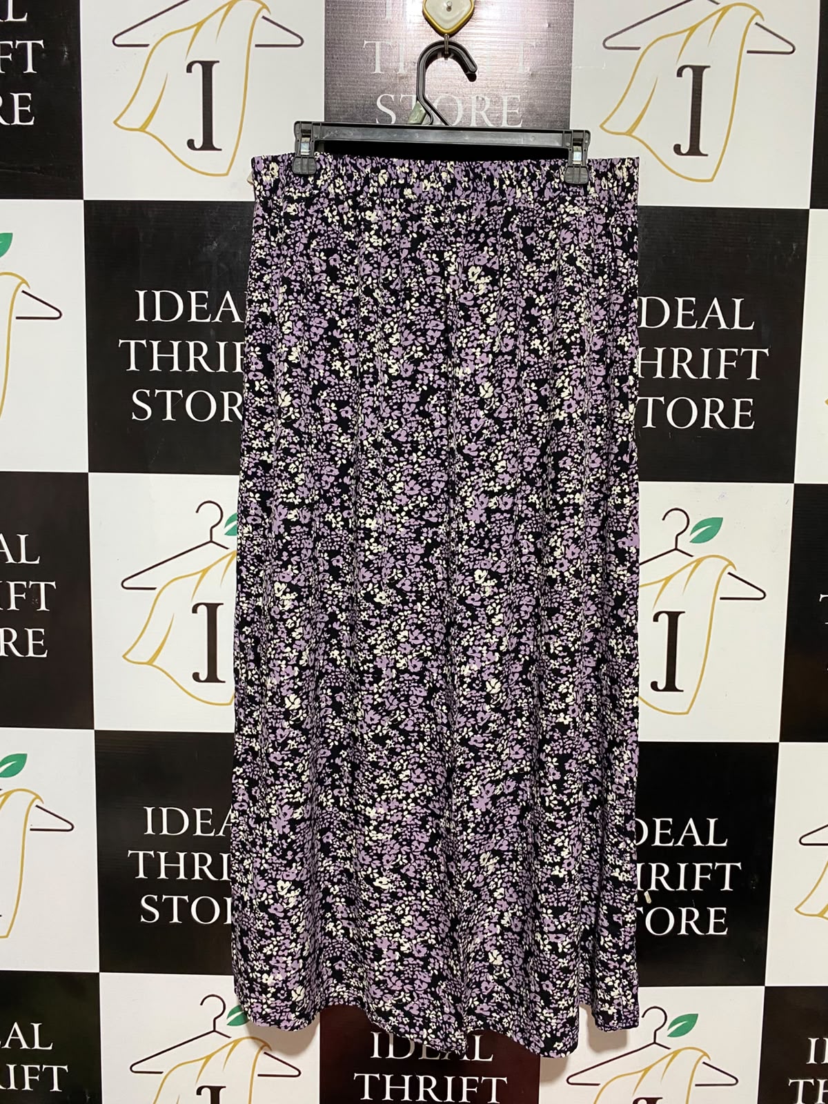 ANKO |XL| WAIST 32| B33| PURPLE FLORAL PRINT MIDI SKIRT