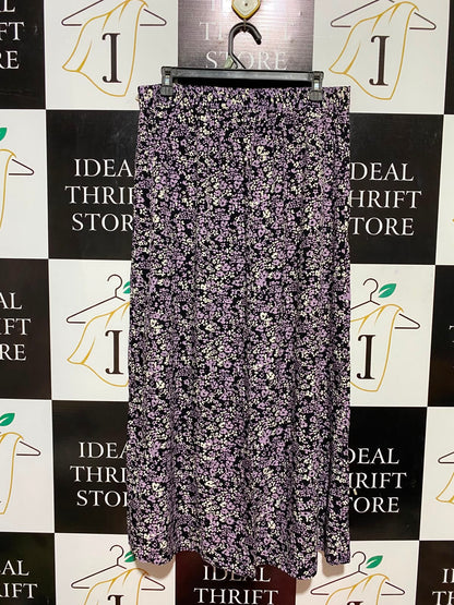 ANKO |XL| WAIST 32| B33| PURPLE FLORAL PRINT MIDI SKIRT