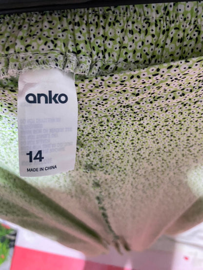 ANKO |XL| WAIST 32| B33| MINT GREEN FLORAL BUTTON-DOWN MAXI SKIRT