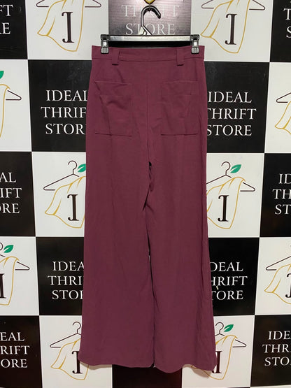 SHEIN |S| WAIST 27| B33| MAUVE HIGH-WAISTED WIDE LEG TROUSERS